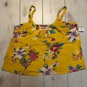 Mustard floral tank top